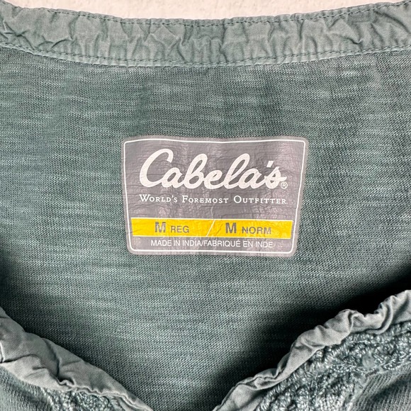 Cabela's Women's Size M V Neck 3/4 Sleeve Blouse Top 100%‎ Cotton - Picture 4 of 10